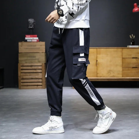 2024 New Hip Hop Joggers Cargo Pants Men Harem Pants Multi-Pocket