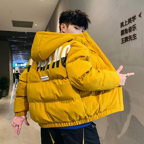 Winter Parka Men Padded Jacket Warm Puffer Jackets Outdoor Hooded