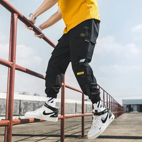 2024 New Hip Hop Joggers Cargo Pants Men Harem Pants Multi-Pocket