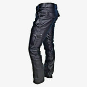 Stylish Men's Leather Motorcycle Pants, with Cargo Pockets, Black, PU