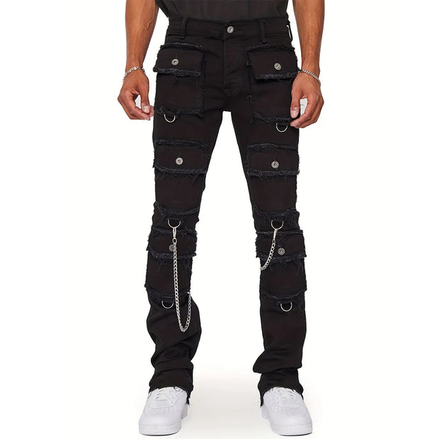 Multi-pocket Cargo Jeans Y2k Men’s Jeans Stretch Straight-leg Pants